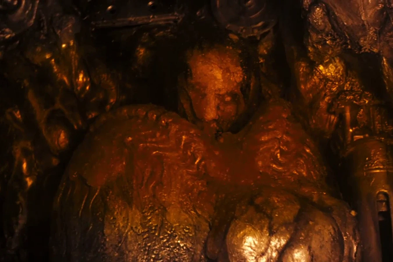Brett sealed in resin in the Nostromo nest in the director's cut of Alien