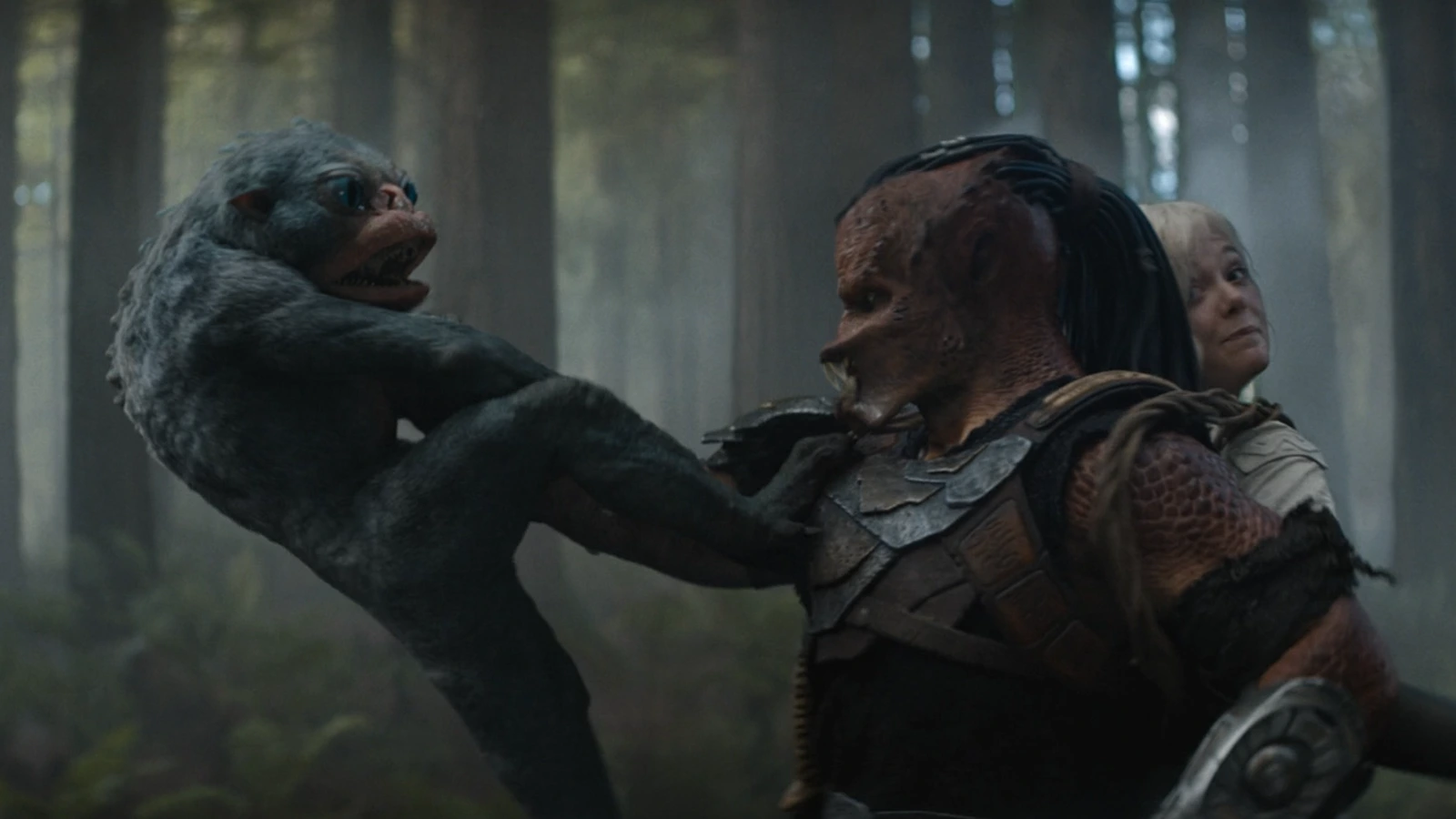 Bud with Dek and Thia from Predator: Badlands