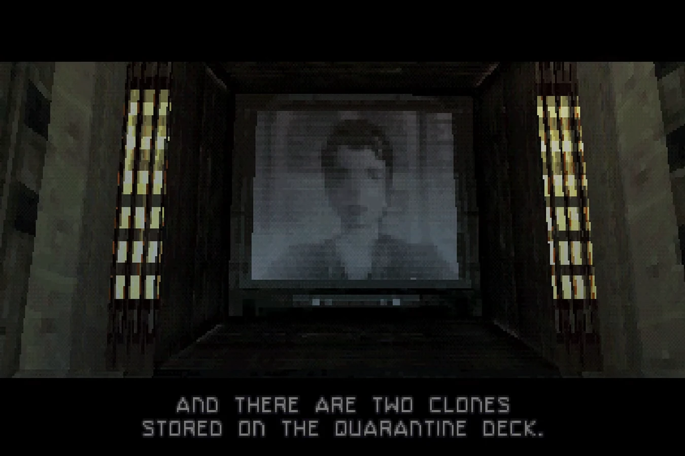 Call speaking over a monitor in the Alien: Resurrection PlayStation game