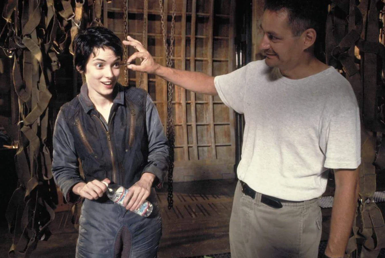 Winona Ryder as Call with Jean-Pierre Jeunet on the Alien: Resurrection set