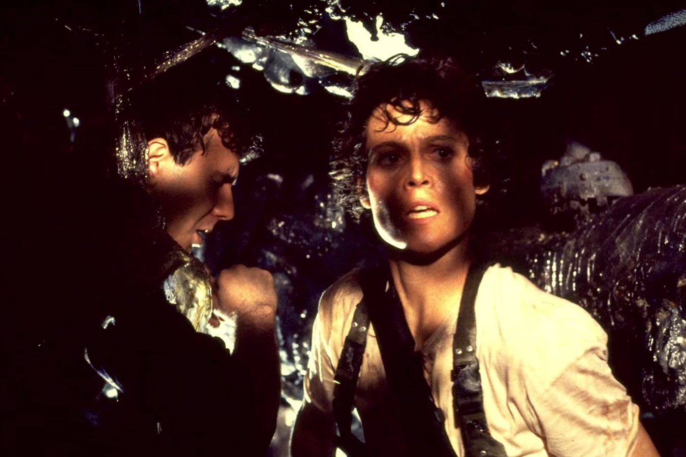 Ellen Ripley finding Carter Burke cocooned in a deleted scene from Aliens