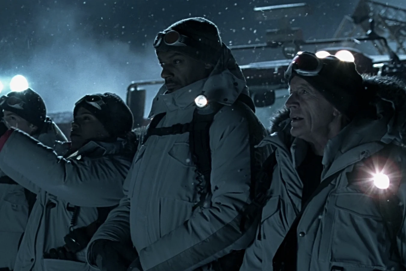 Charles Bishop Weyland with the Bouvetoya expedition team in the snow