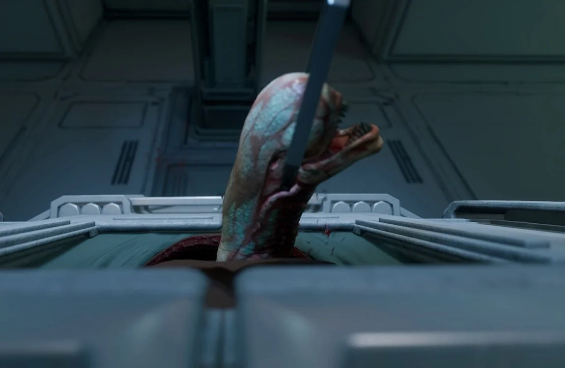 The chestburster is removed from Zula Hendricks in Aliens: Rogue Incursion