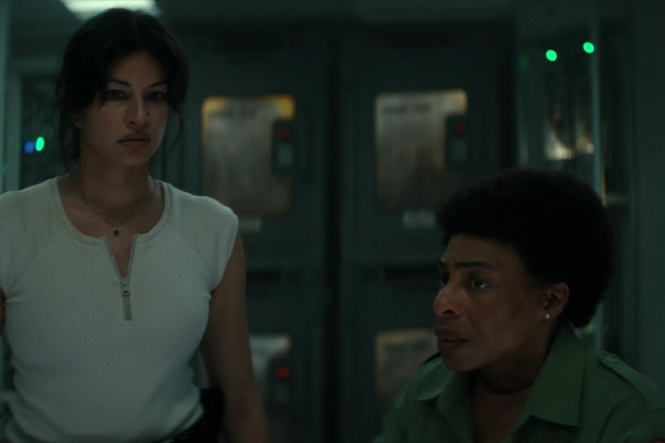 Chibuzo with Zoya Zaveri in the Maginot zoo lab while tracking the Xenomorph in Alien: Earth