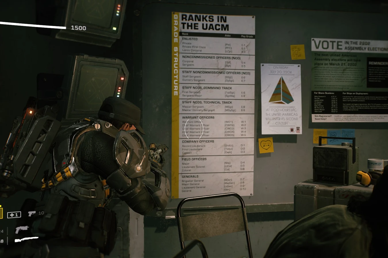 United Americas Colonial Marines rank chart from Aliens: Fireteam Elite