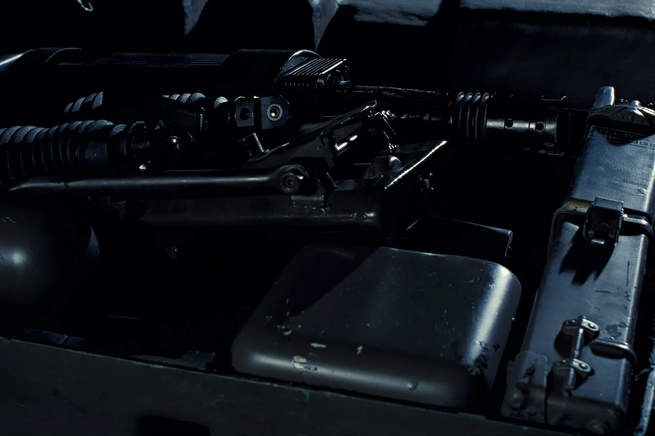 UA 571-C Automated Sentry Gun components packed in a transit case