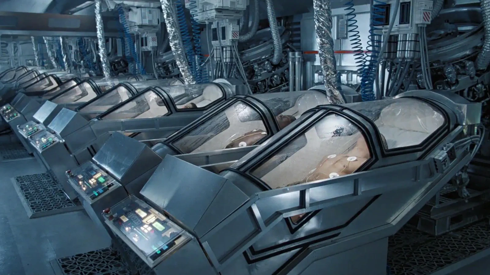 Colonial Marines in hypersleep pods aboard the USS Sulaco in Aliens