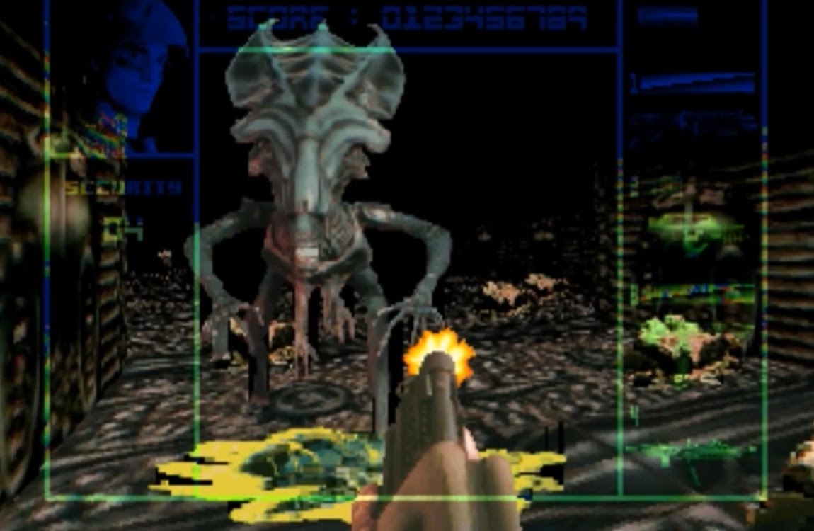 An Alien Queen boss fight from AvP: Jaguar