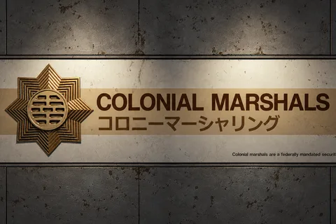 Colonial Marshals wall plaque with a gold star badge on a metal panel