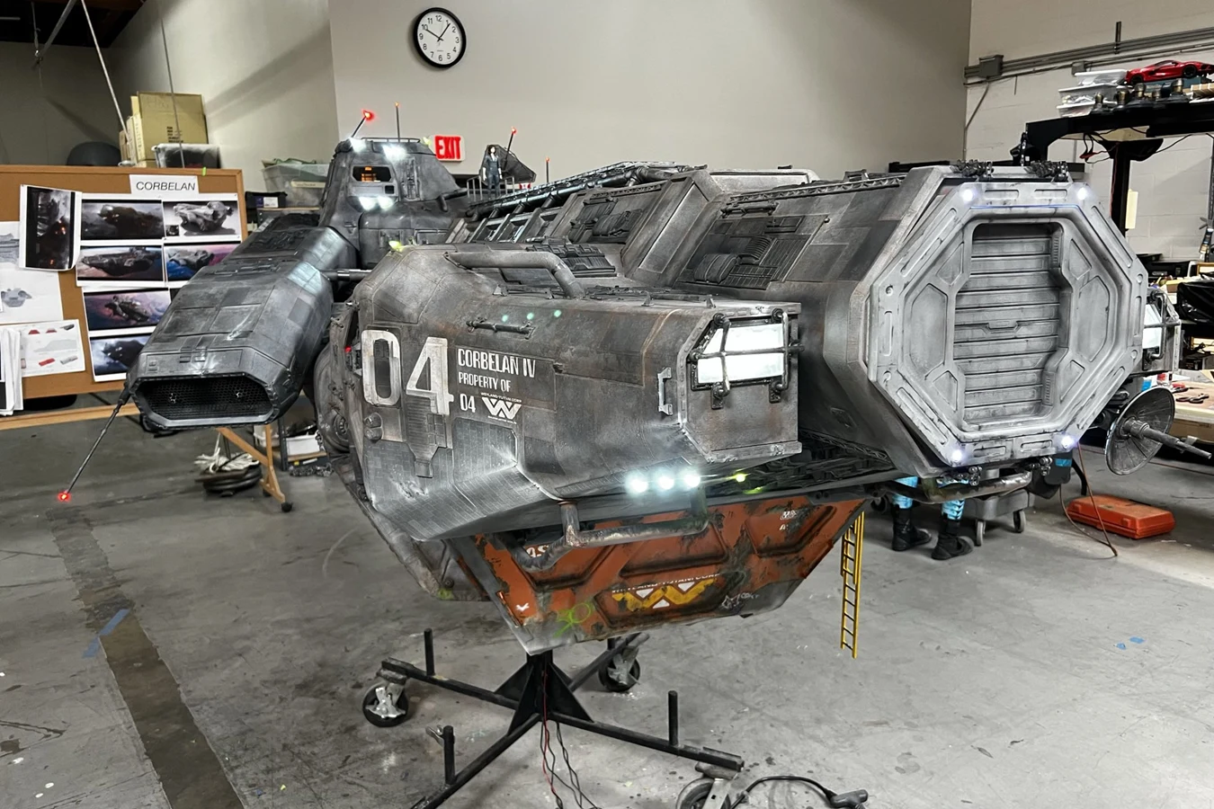Practical miniature of the Corbelan IV mining hauler built for Alien: Romulus
