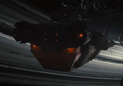 The Corbelan IV approaching Renaissance Station from Alien Romulus