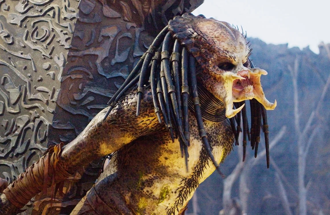A Behind The Scenes photo of the Crucified Predator from Predators (2010)