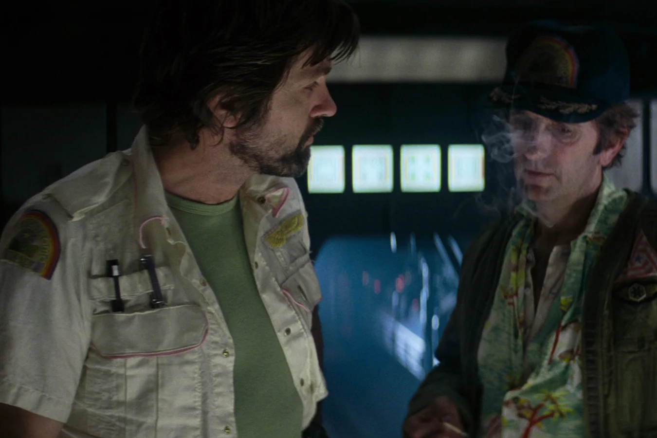 Dallas talks with Brett in a Nostromo corridor in Alien