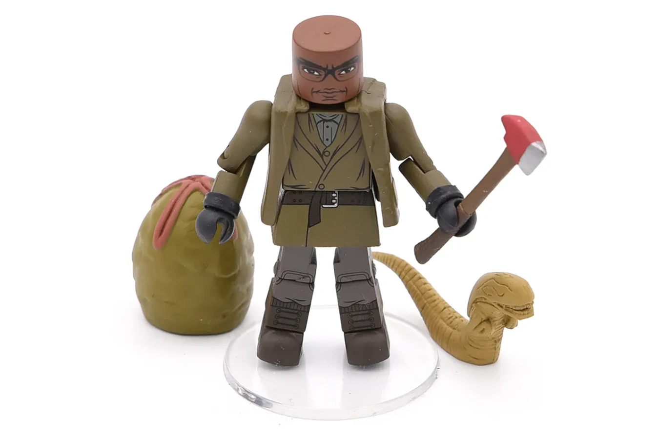 Diamond Select Aliens Minimates Fury 161 Dillon with a fire axe, a chestburster, and an egg