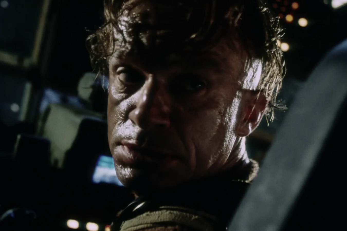 Vriess at the controls of the Betty during the escape from the Auriga
