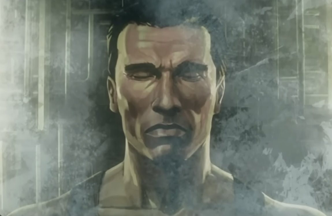 Dutch Schaefer in stasis at the end of Predator: Killer Of Killers