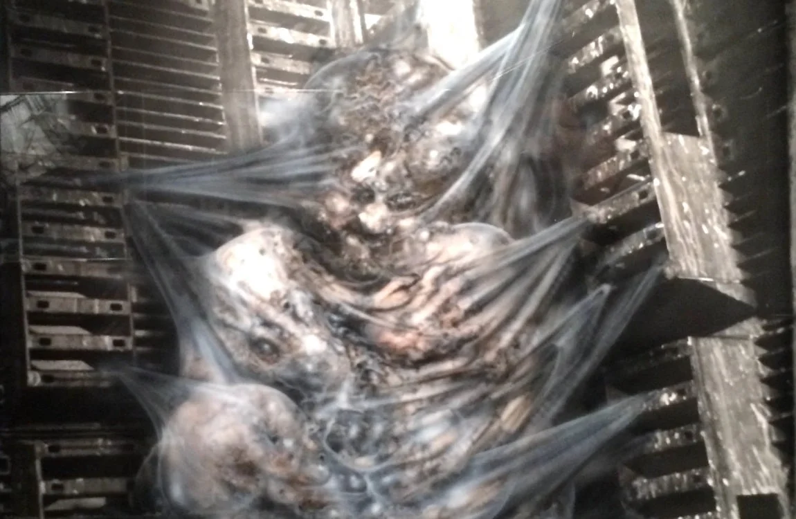Concept art for eggmorphing by H.R. Giger for the first Alien movie