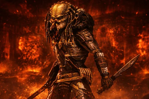 Greyback Elder Predator from the end of Predator 2 recreated as a figure by Iron Studios