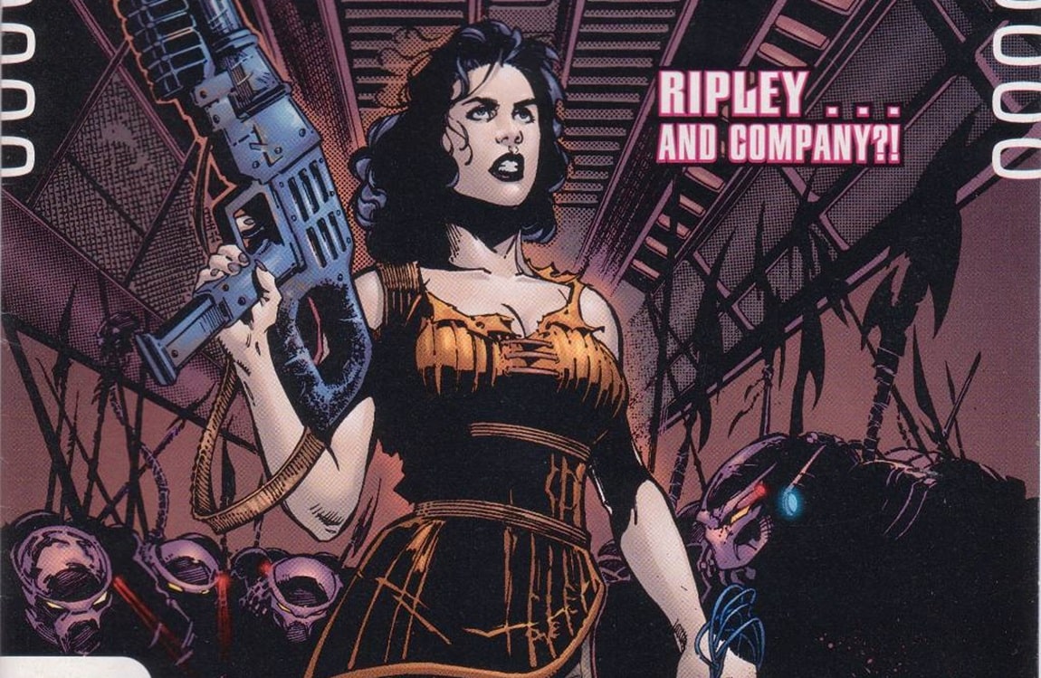 Ripley 8 on the cover of Aliens versus Predator versus The Terminator