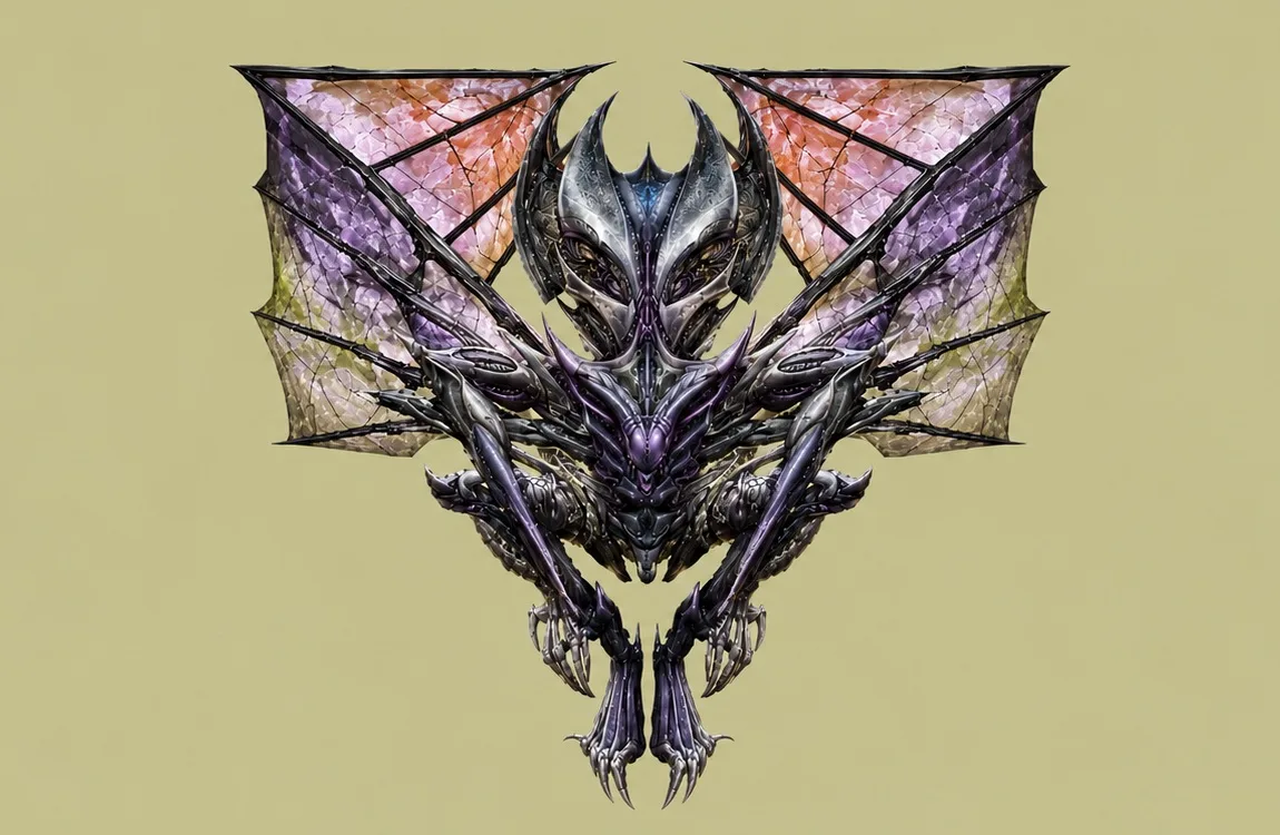 Concept art of the Empress Xenomorph showing her massive crest and wings