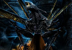 A gigantic Empress Xenomorph from Aliens vs. Predator 2