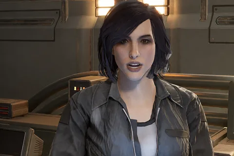Esther 1089-12/A7 at a console aboard the UAS Endeavor in Aliens: Fireteam Elite