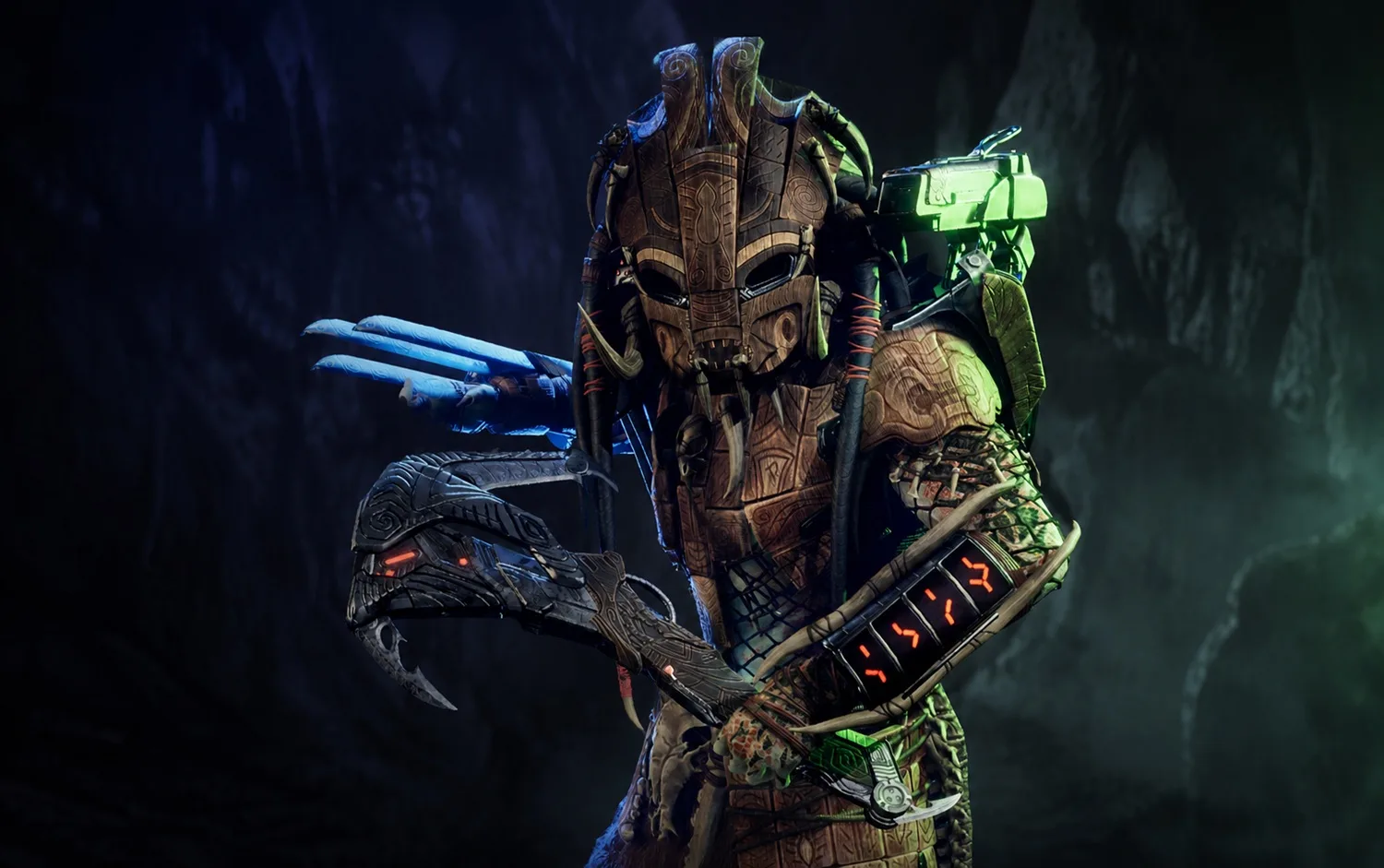 Exiled Predator carrying his hook weapon