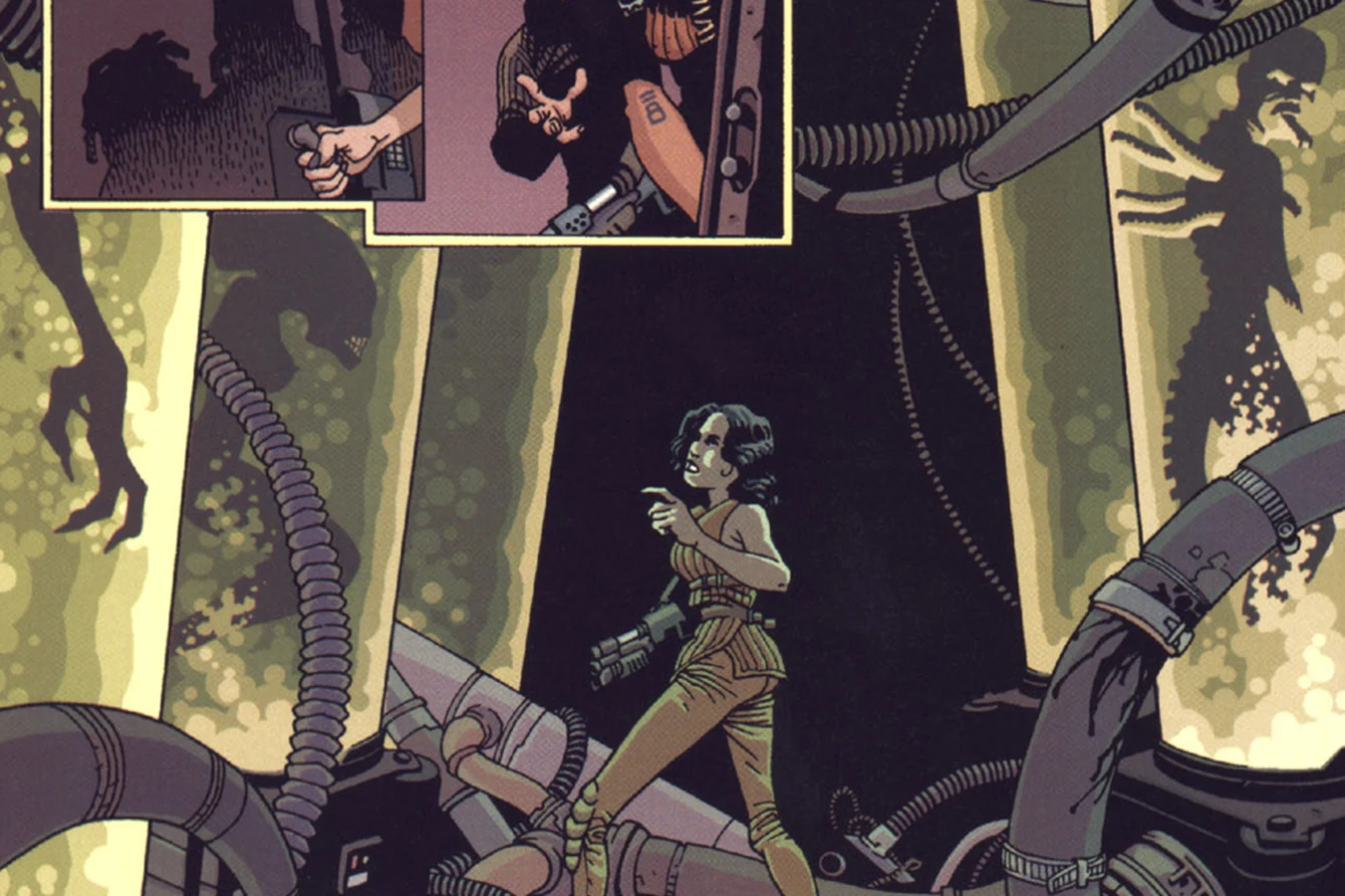 Ripley 8 in the clone lab in the Dark Horse Alien Resurrection comic