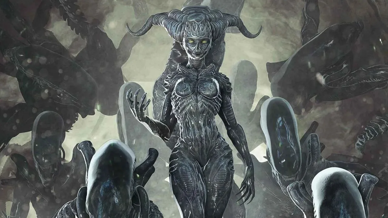 The Xenomorph Goddess, a feminine biomechanical creature from Marvel's Alien: Bloodlines