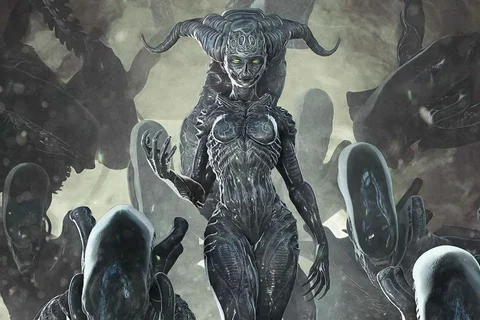 The Xenomorph Goddess, a feminine biomechanical creature from Marvel's Alien: Bloodlines