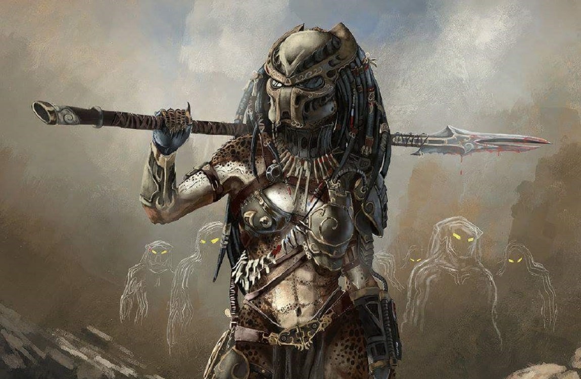 Female Yautja fan art representing Female Predator X Reader