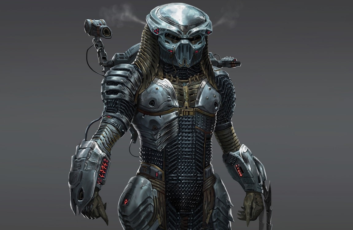 Hashori, a female Predator, in a vacuum suit