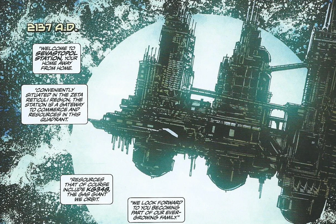 Sevastopol Station orbits KG348 in the Alien: Isolation prequel comic
