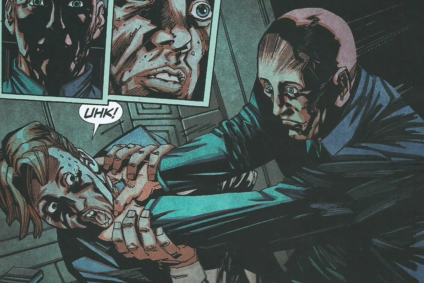 Working Joe Chuck strangles civilian Clark aboard Sevastopol Station