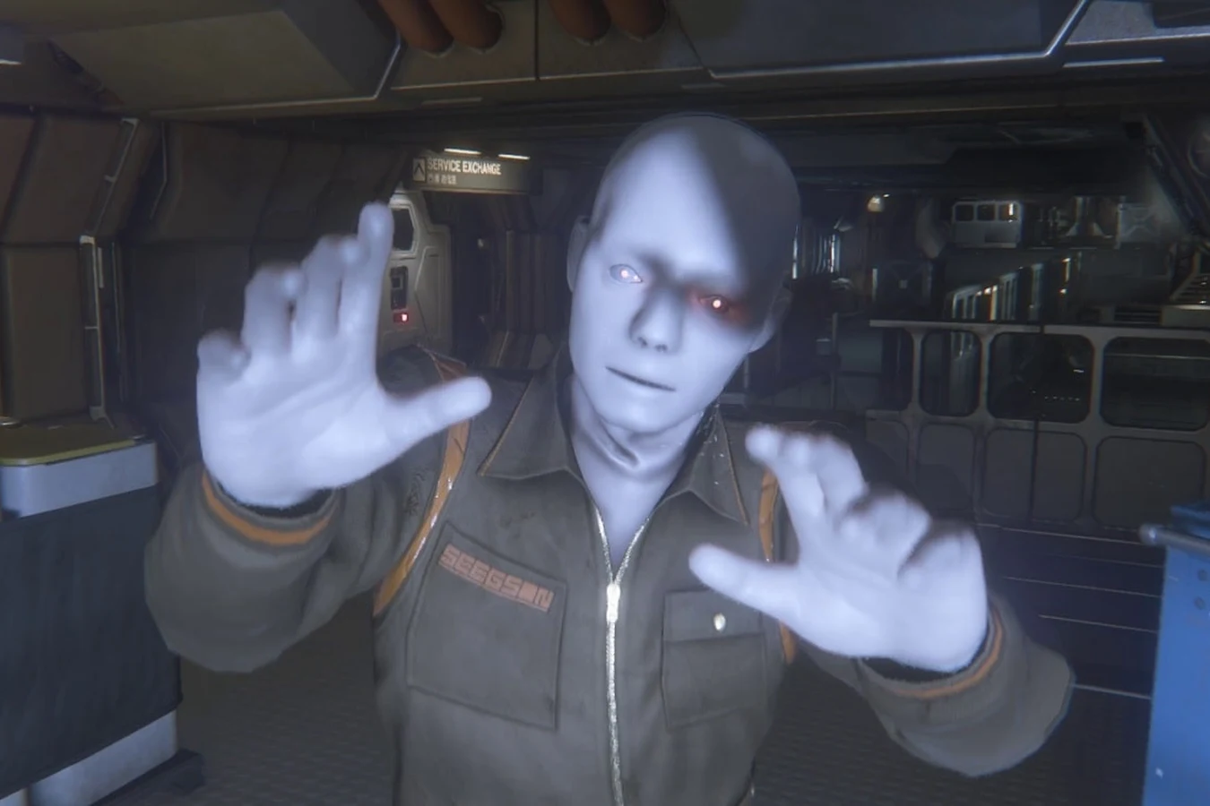 A hostile Seegson Working Joe on Sevastopol Station in Alien: Isolation