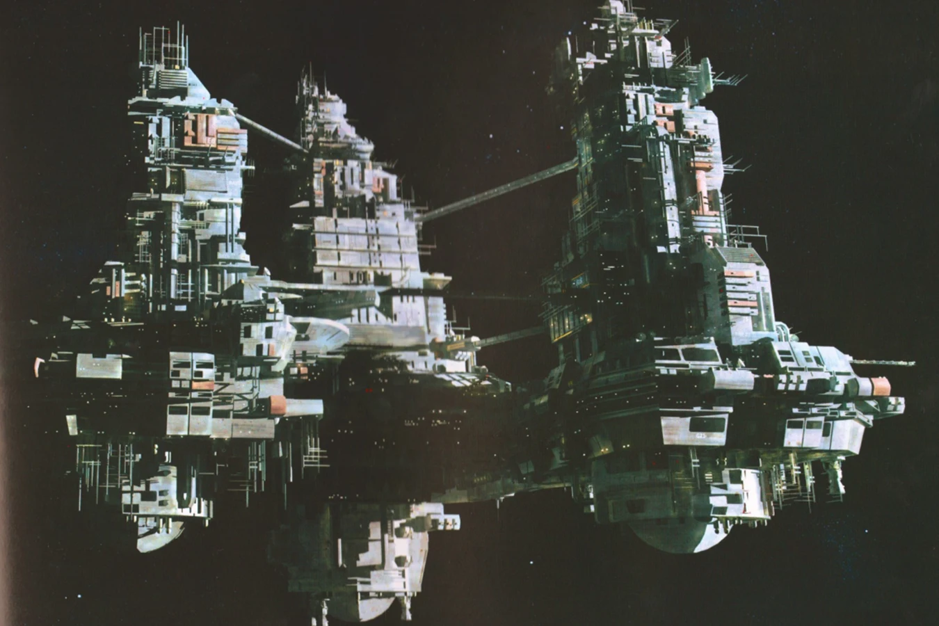 Sevastopol Station exterior concept art from Alien: Isolation