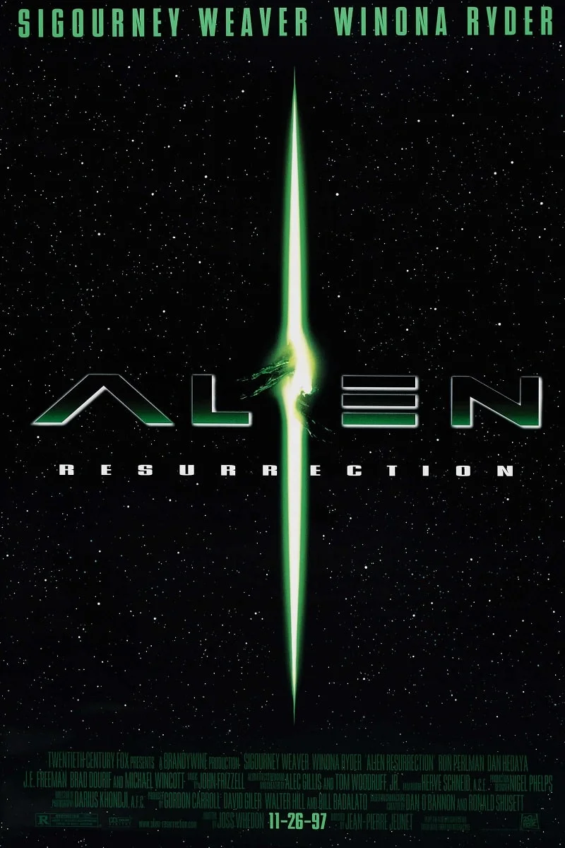Alien Resurrection movie poster featuring Ripley and the Xenomorph