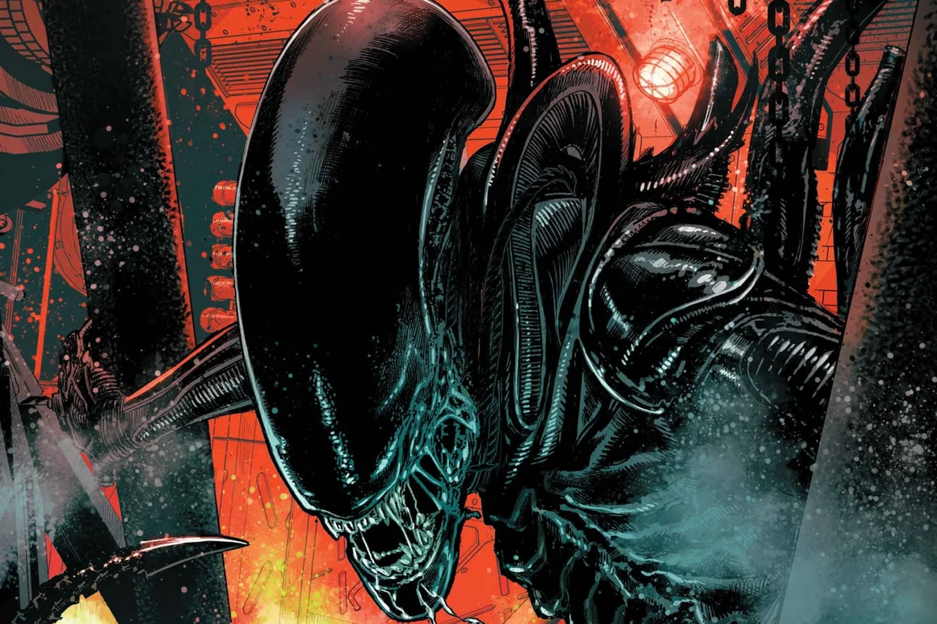 Big Chap stalks through Renaissance Station in the Alien: Romulus prequel comic