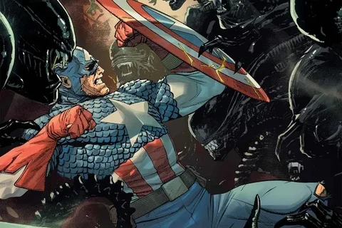 Alien vs. Captain America comic cover