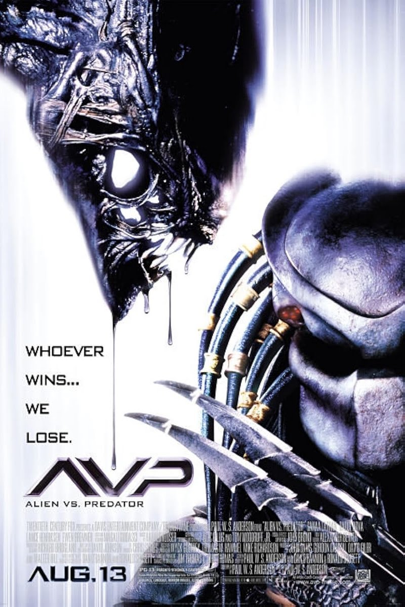 Alien vs. Predator 2004 movie poster featuring a Xenomorph and Predator