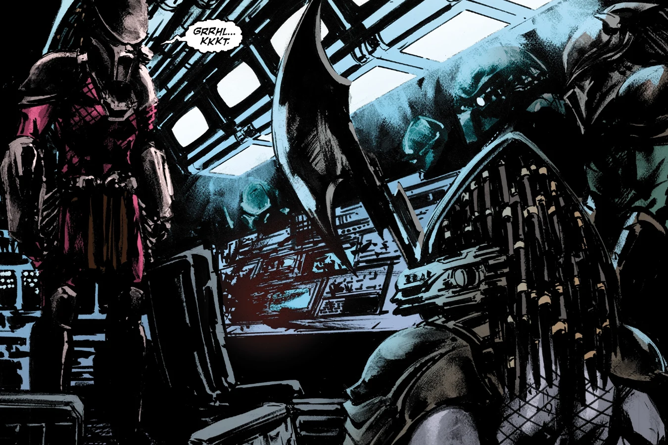 Tartarus Clan hunters aboard the USS Hasdrubal in Alien vs. Predator: Life and Death