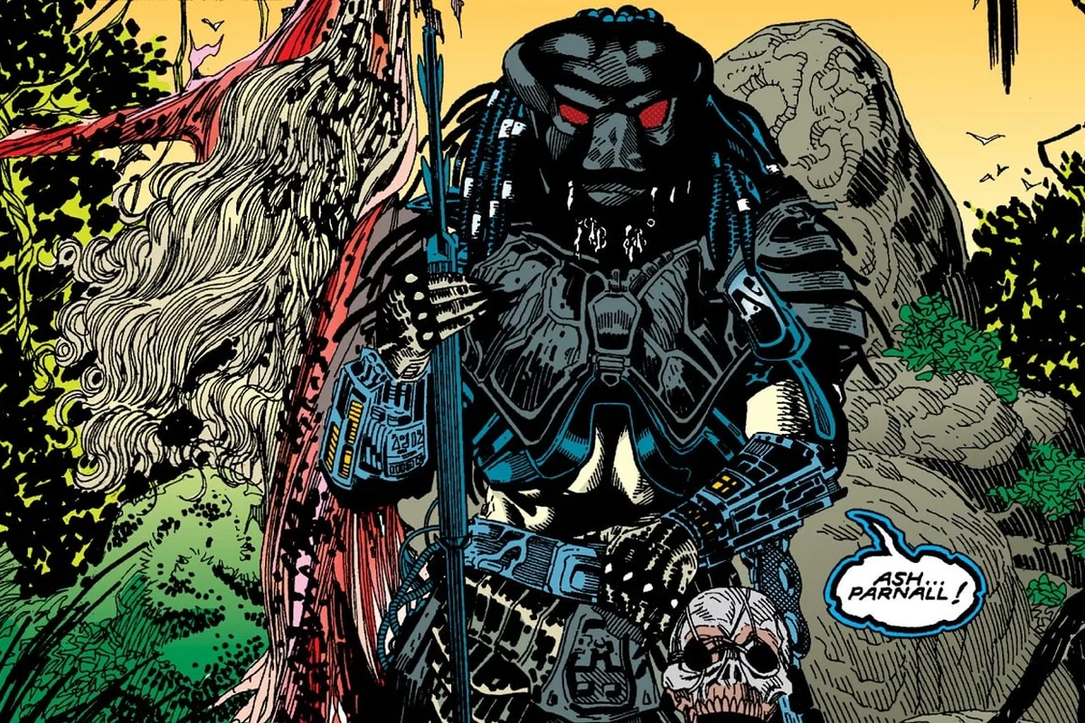 Big Mama hunts Caryn in the jungle in Aliens vs. Predator: Deadliest of the Species