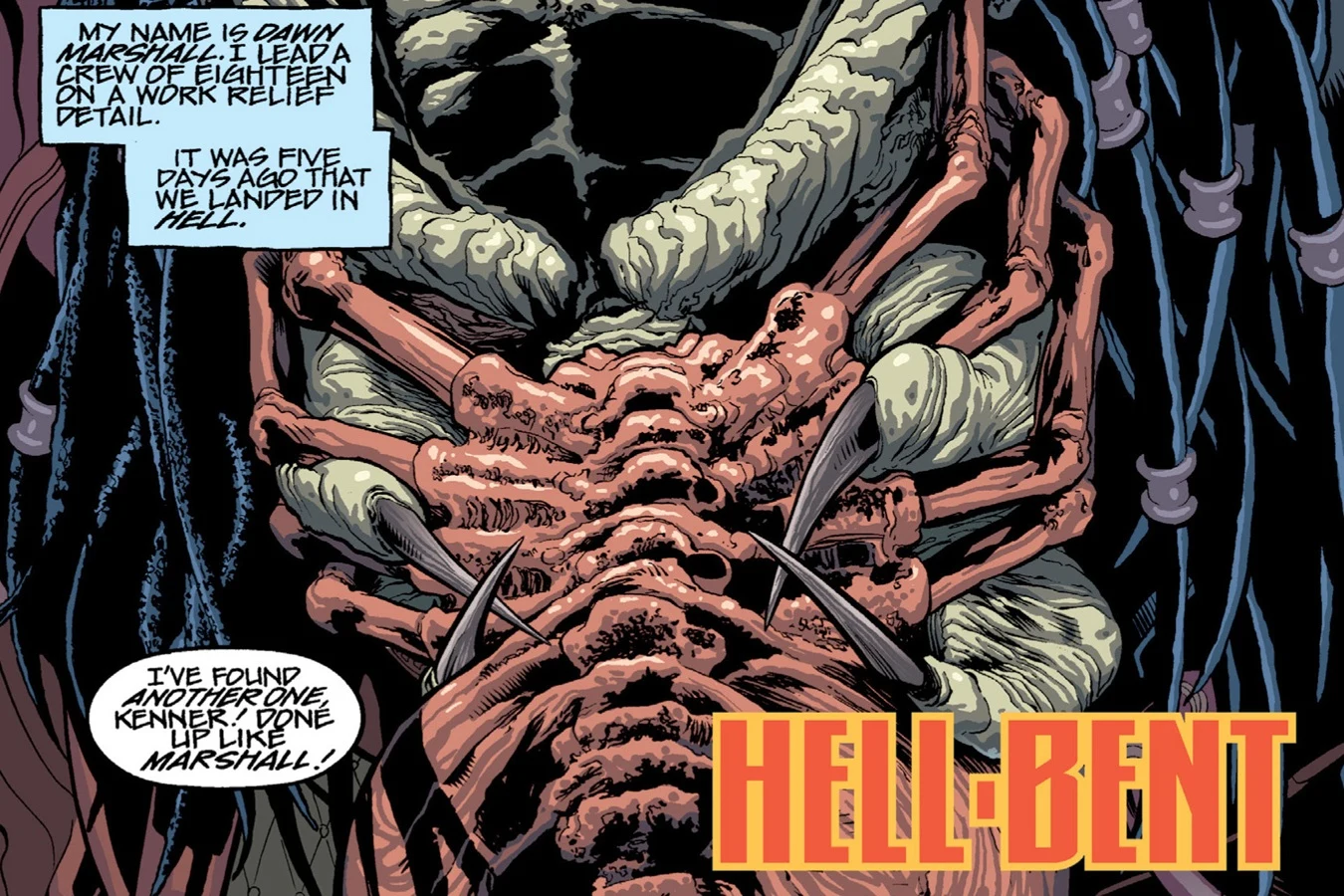 The hive mass on Charon 13 as the crew reports another body in the same state as Dawn Marshall