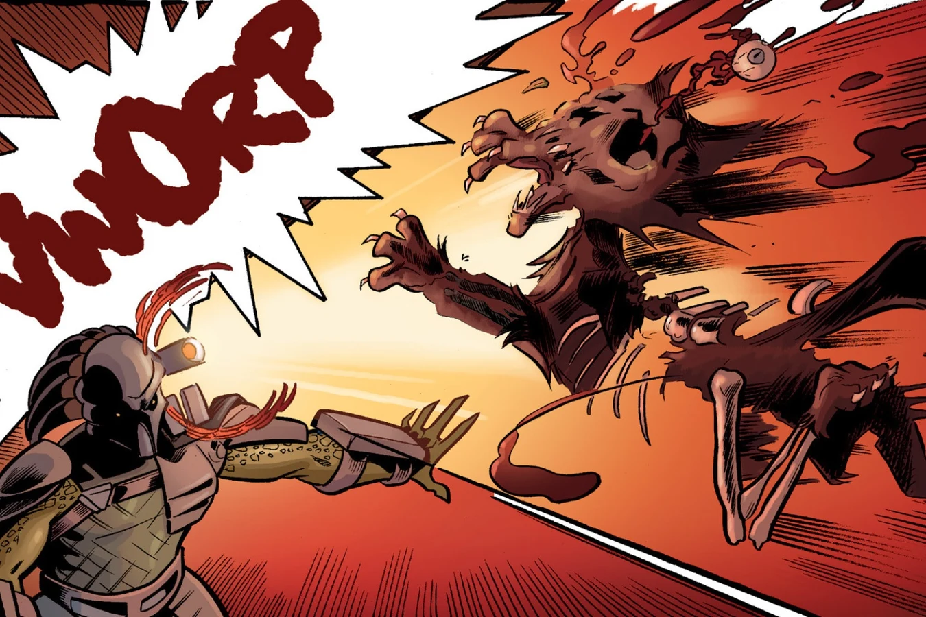 The Predator firing its shoulder plasma caster at Salem the cat inside the Spellman house in Greendale
