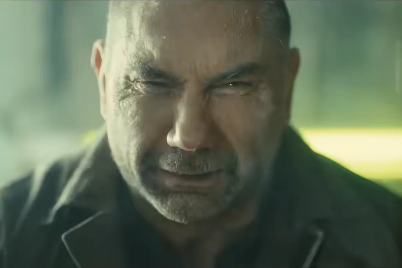 Sapper Morton with a pained face in a green-lit bathroom in 2048: Nowhere to Run