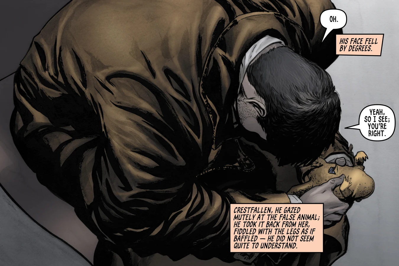 Iran opening the control panel in the toad's belly to show it is electric in BOOM! Studios' Do Androids Dream of Electric Sheep?
