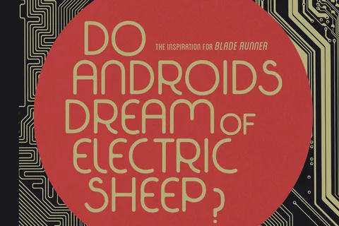 The title Do Androids Dream of Electric Sheep? in a red circle over circuit-board lines from the BOOM! Studios omnibus cover