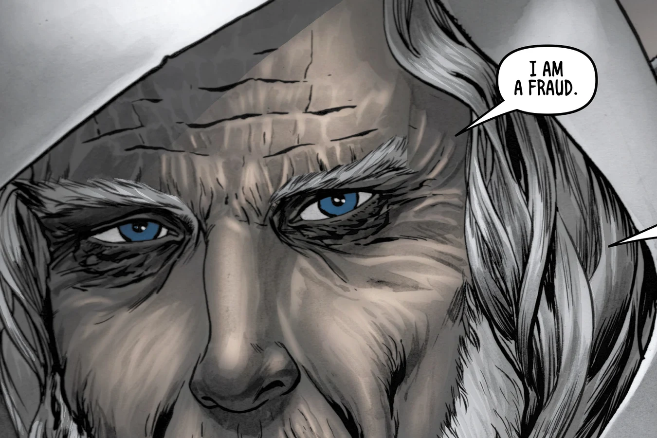 Wilbur Mercer telling Isidore that he is a fraud in BOOM! Studios' Do Androids Dream of Electric Sheep?