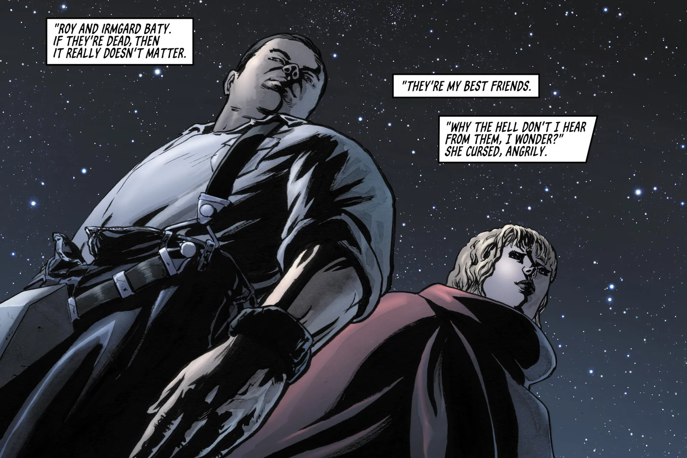 Roy and Irmgard Baty arriving at Pris Stratton's apartment in BOOM! Studios' Do Androids Dream of Electric Sheep?