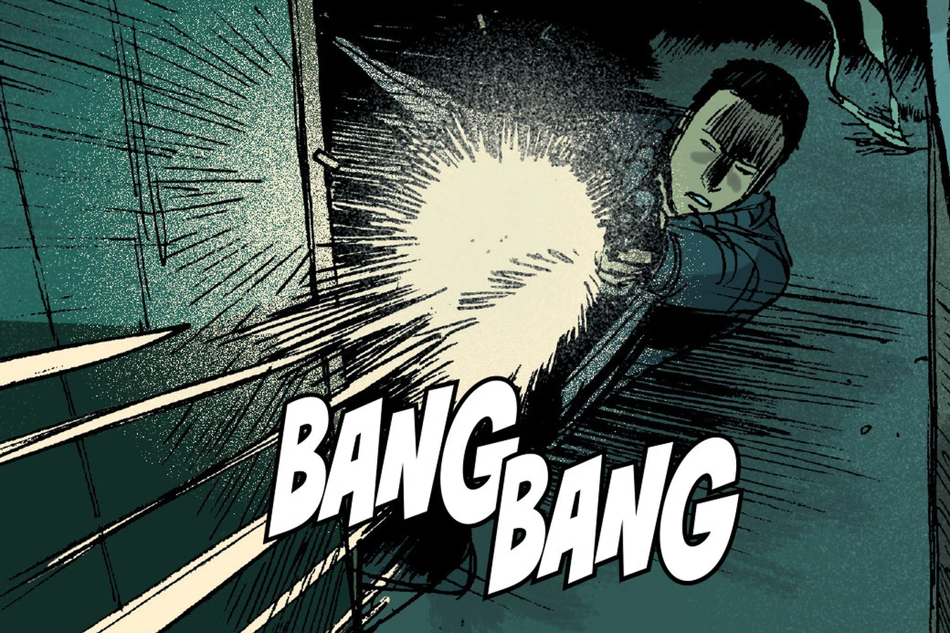 Charlie Victor firing on the stairs of the Sentinel Building in Dust to Dust